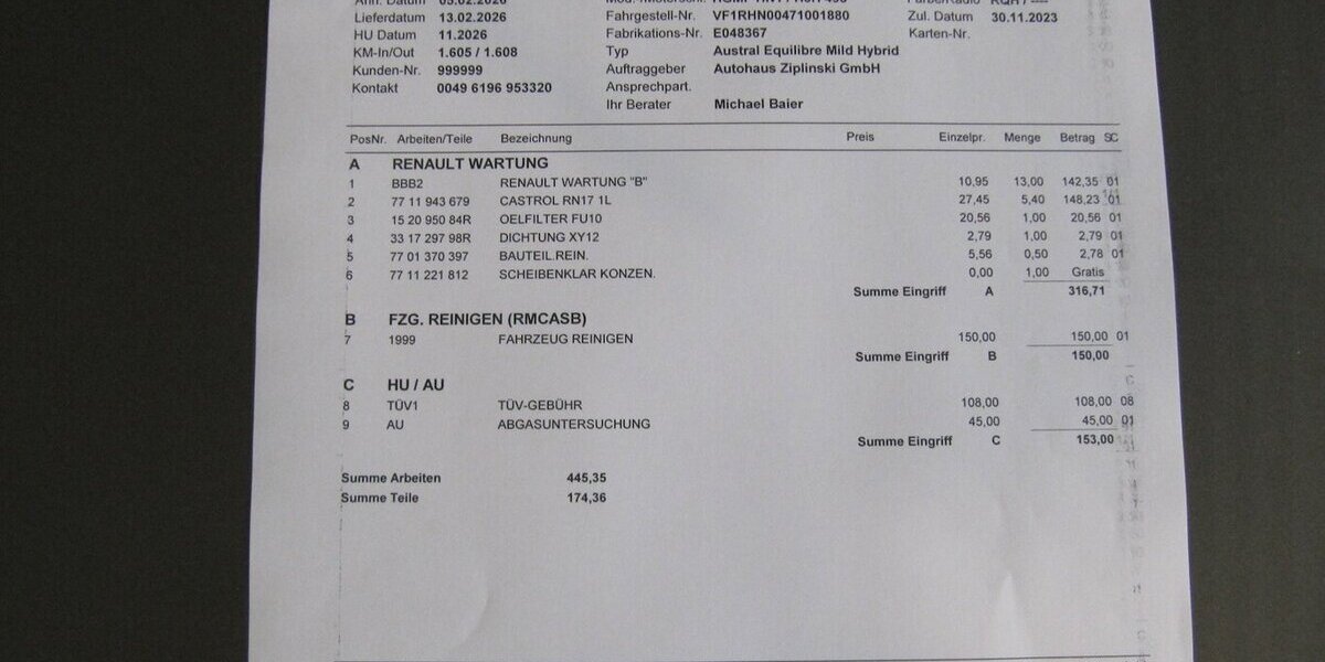 Renault Austral Equilibre 1.605 km 26.680 &euro; Schwalbach/Taunus 65824