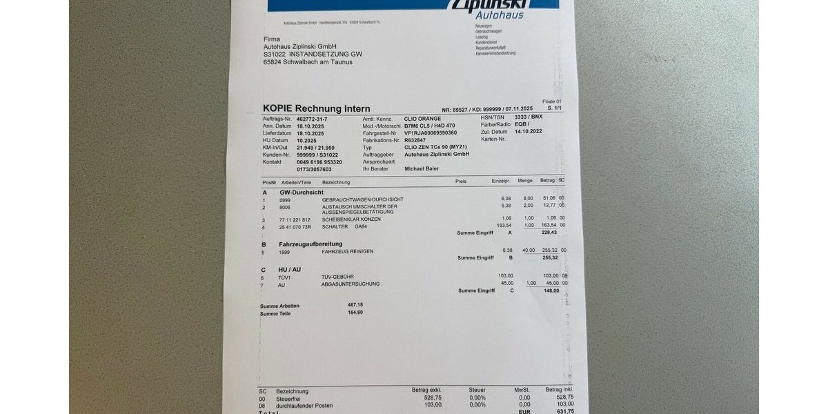 Renault Clio Zen Rate 135,- 21.949 km 13.750 &euro; Schwalbach/Taunus 65824