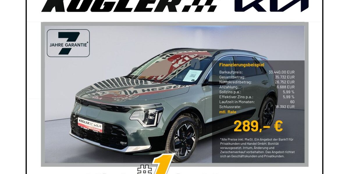 Kia Niro EV 2.620 km 33.440 &euro; Rosbach | Frankfurt Nord 61191